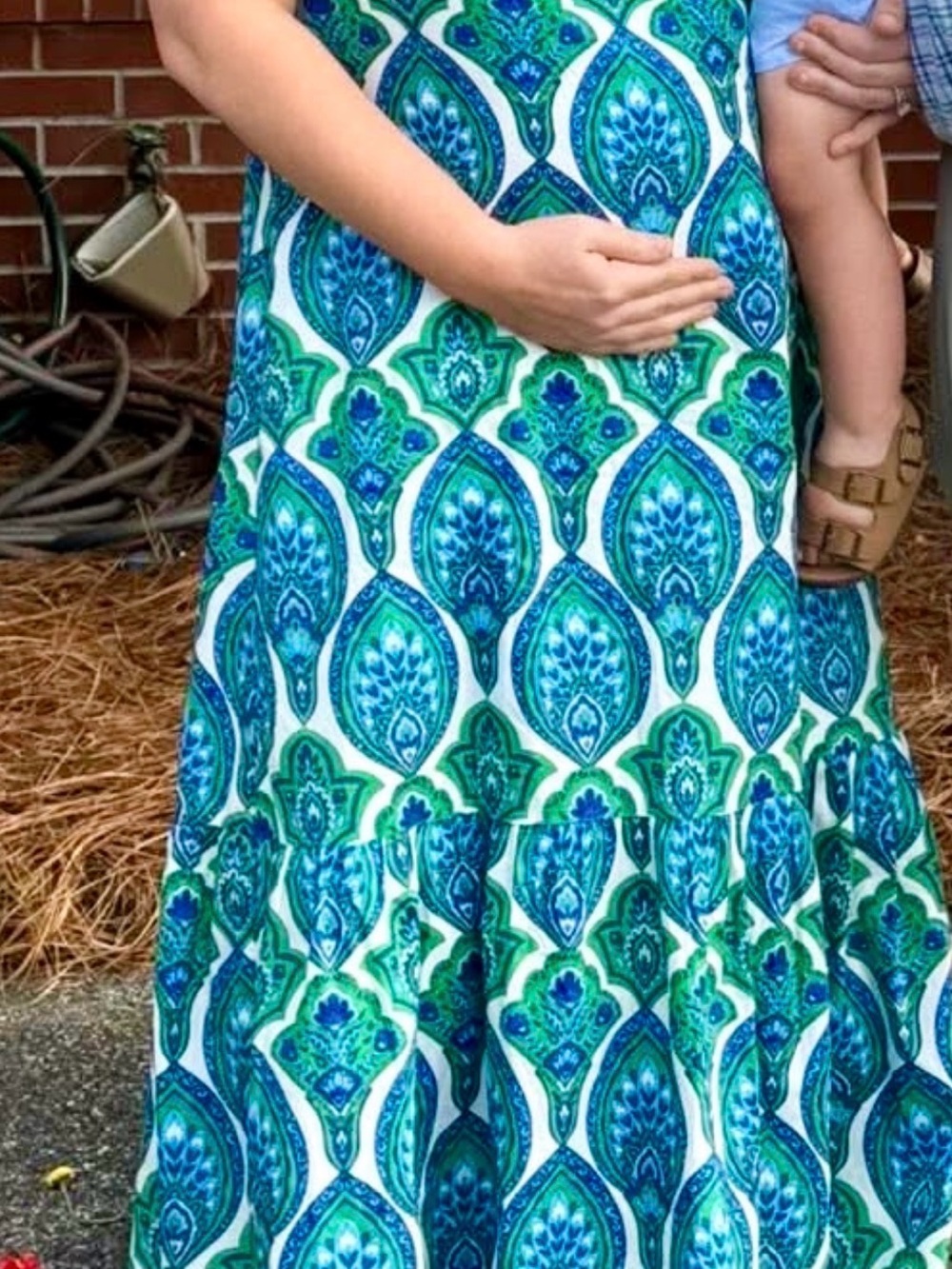 Sugarlips Green & Blue Paisley-Print Maxi Dress - Picture 3 of 4
